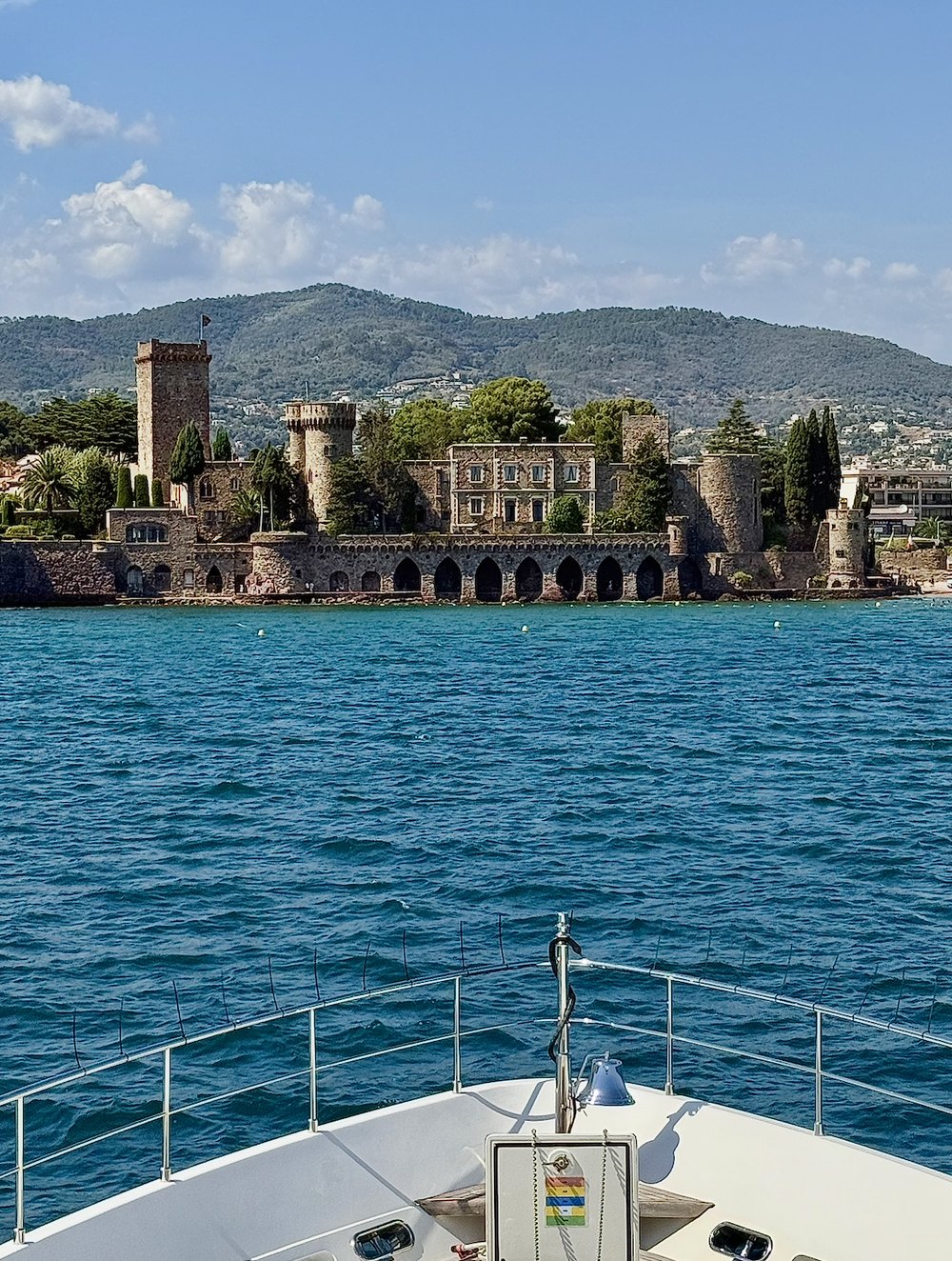 Chateau de la Napoule off the bow